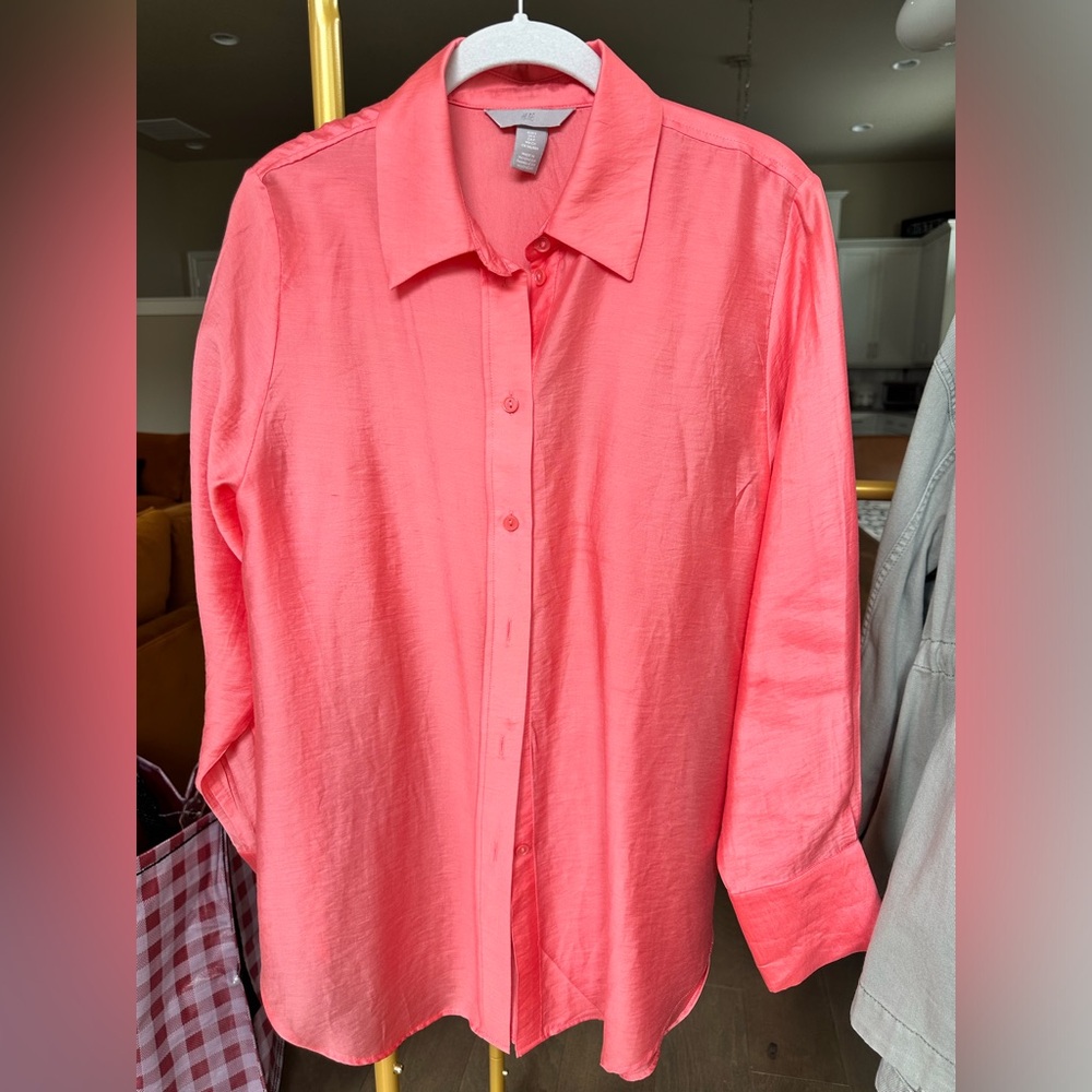 H&M Coral Oversized Blouse